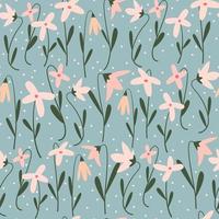 cute lovely seamless vector pattern background illustration with pastel flowers