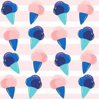 Cute lovely summer seamless vector pattern background illustration with cone ice creams