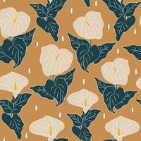 cute colorful elegant seamless vector pattern background illustration with beautiful calla flowers