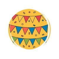Cute logo or icon vector with bunting, illustration on circle with brush texture, for social media story and highlights