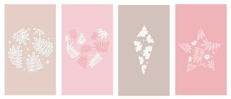 cute vector set of abstract logo floral elements design templates symbols for social media stories highlights and posts