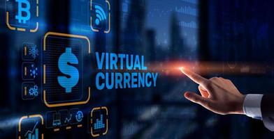 Virtual Currency Exchange Investment concept. Financial Technology Background photo