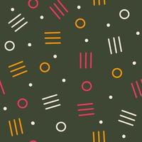 Cute colorful seamless vector pattern background illustration with circles and lines