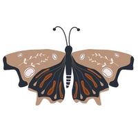 linda boho vector Arte diseño con bohemio mariposa insecto mano dibujado ilustración en un blanco antecedentes