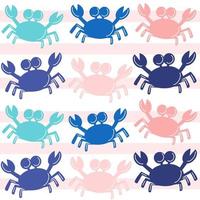 cute summertime seamless vector pattern background illustration with colorful crabs