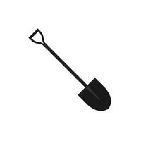 shovel flat design vector illustration isolated on white background. Garden, building and repair tools concept