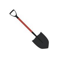 shovel flat design vector illustration isolated on white background. Garden, building and repair tools concept