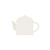 metal tea pot flat design vector illustration isolated on white background. Tea kettle vector. silver tea pot kitchen tableware