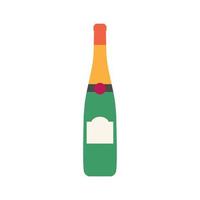 wine flat design vector illustration isolated on white background. Old wine bottle icon. Flat illustration of old wine bottle vector icon for web design