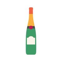 wine flat design vector illustration isolated on white background. Old wine bottle icon. Flat illustration of old wine bottle vector icon for web design