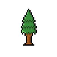 spruce tree in pixel art style vector