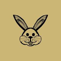 Rabbit head artwork illustration creative design vector