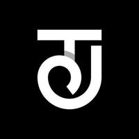 Initial letter tj monogram unique line modern logo vector