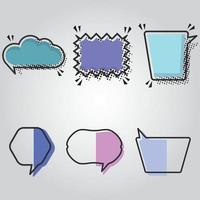 Set of empty colored comic speech bubble Vector illustration