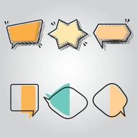 Set of empty colored comic speech bubble Vector illustration