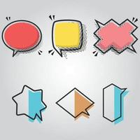 Set of empty colored comic speech bubble Vector illustration