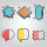 Set of empty colored comic speech bubble Vector illustration