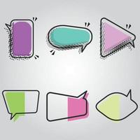 Set of empty colored comic speech bubble Vector illustration