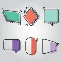 Set of empty colored comic speech bubble Vector illustration