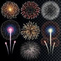 Big set of isolated vector fireworks