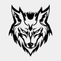 Wolf head silhouette - cut out vector character mascot