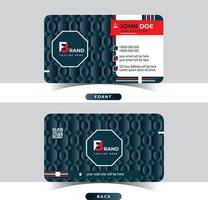corporativo moderno modelo negocio tarjeta diseño plantilla, 3d estilos negro modelo forma, con rojo color, vector ilustración.