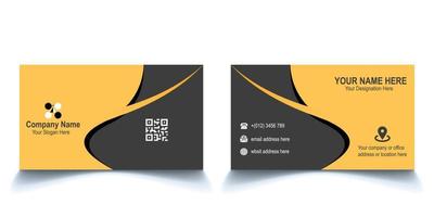 Modern creative business card design template. unique shape modern business card design. Golden Yellow and Deep Gray free vector