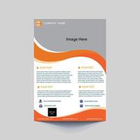 Modern corporate template design in A4. Can be use to flyer, book cover, brochure, annual report, corporate presentation, portfolio, magazine, poster, banner, website. White and orange free vector