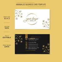 Premium and minimalist double-sided business card design vector