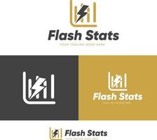 Logo design for flash statistic business vector