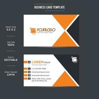 Professional orange and black double-sided business card design vector