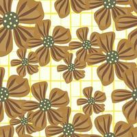 Abstract floral seamless pattern in simple style. Chamomile flower endless background. vector