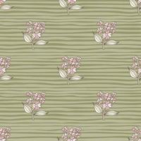 Seamless pattern with decorative flowers. Floral background. Cute plants endless backdrop. vector