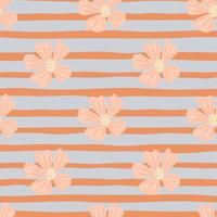 Chamomile flower seamless pattern in simple style. Abstract floral endless background. vector