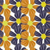 Abstract floral seamless pattern in simple style. Chamomile flower endless background. vector