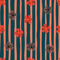 Chamomile flower seamless pattern in simple style. Abstract floral endless background. vector