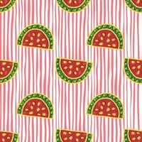 Seamless pattern with watermelon slices. Cute fruit backdrop vector