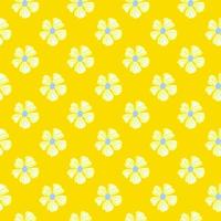 Chamomile flower endless background. Abstract floral seamless pattern in simple style. vector