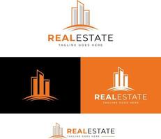 Premade logo design templates for real estate and realtors vector