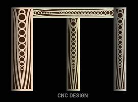 Laser cut template pattern, Metal cutting or wood carving, panel design, Interior decor vector