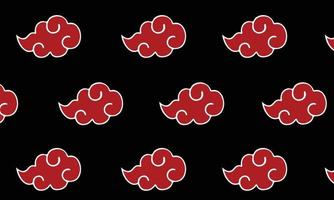 Abstract seamless red cloud pattern on black background. Great for print, fashion, clothing, fabric, pillow, bed sheet design and more. vector