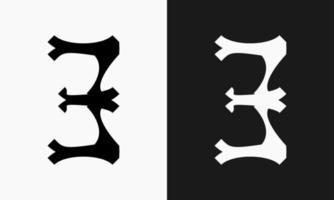 A design in the shape of a number three that has a classic impression and a gothic feel. suitable for use as a logo or marker vector