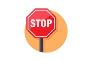 Stop sign symbol illustration flat design vector illustration