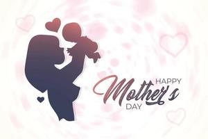 Mother and baby greeting illustration design for happy mothers day vector