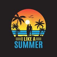 summer day surfing vector t shirt design