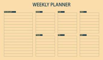 Daily simple planner in warm color vector