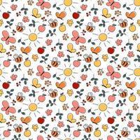 colorful doodle nature pattern vector