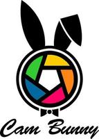 cam bunny logo symbol design vector