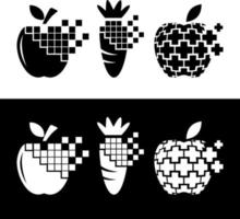 Fruta tecnología logo diseño icono símbolo vector