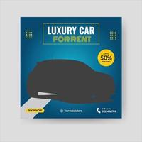 Car rental promotion social media post banner template, or web banner template vector